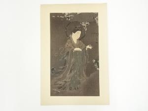 天女図　印刷加工木版画